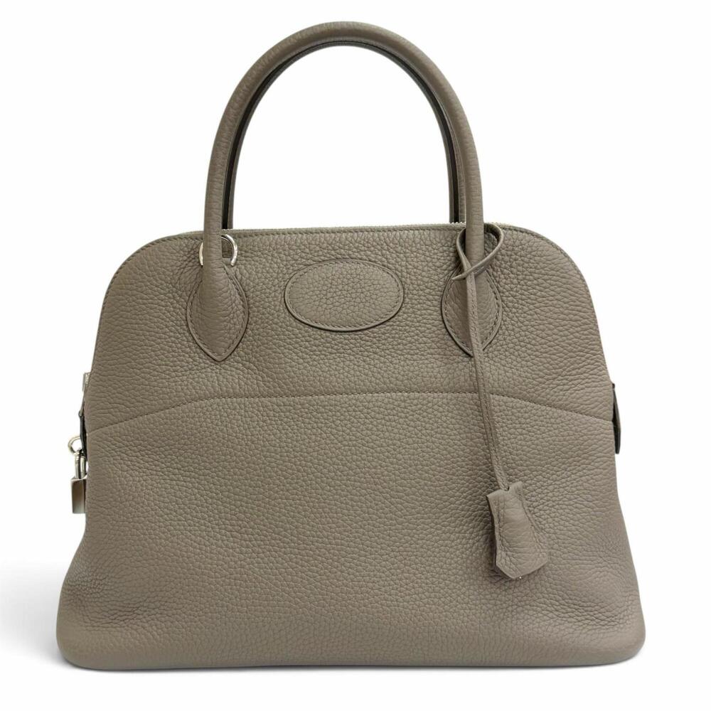 HERMES Bolide 31 Taurillon Clemence Etoupe handbag, silver hardware, Y stamp,...
